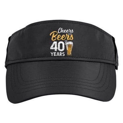 Cheers and Beers to 40 Years Birthday Beer Lover Party Adult Drive Performance Visor