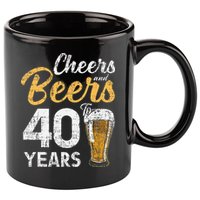 Cheers and Beers to 40 Years Birthday Beer Lover Party 11oz C Handle Ceramic Mug