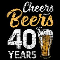 Cheers and Beers to 40 Years Birthday Beer Lover Party Drawstring Bag
