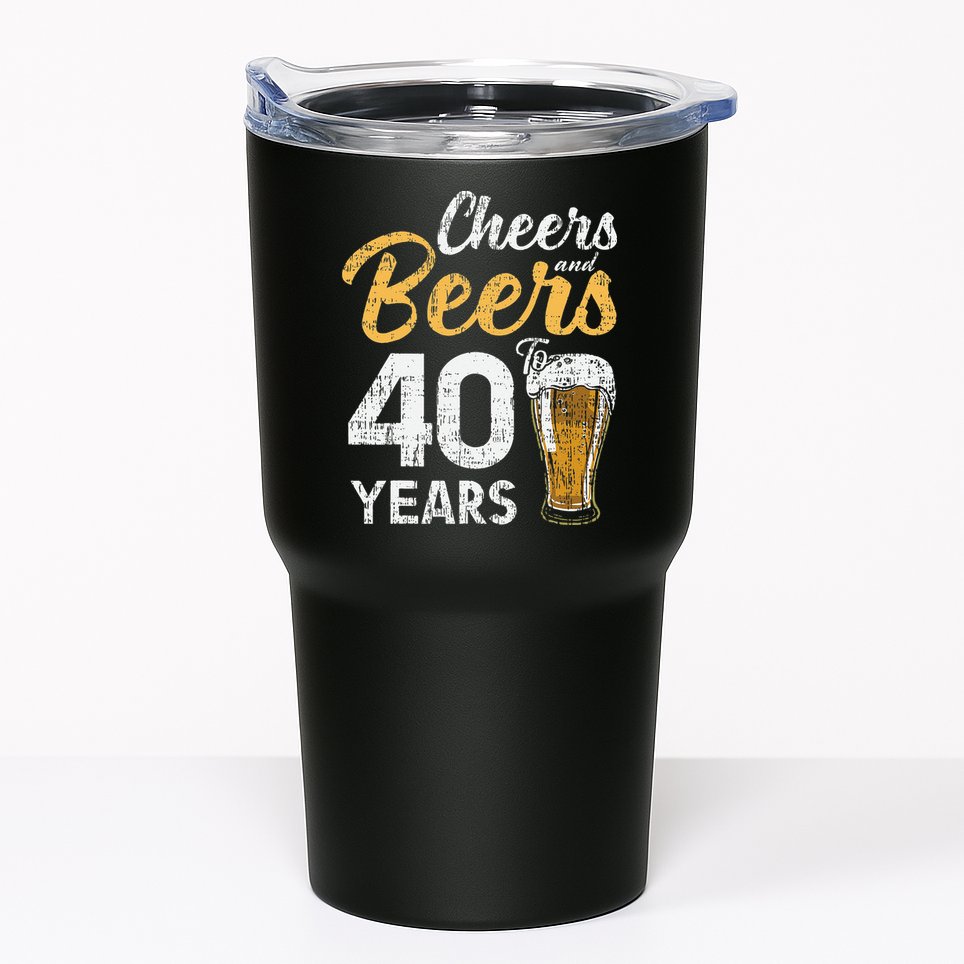Cheers and Beers to 40 Years Birthday Beer Lover Party Tumbler