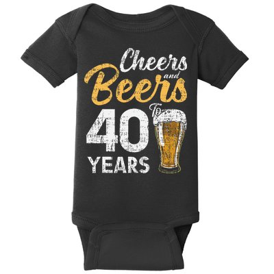 Cheers and Beers to 40 Years Birthday Beer Lover Party Baby Bodysuit