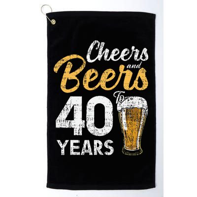 Cheers and Beers to 40 Years Birthday Beer Lover Party Golf Towel