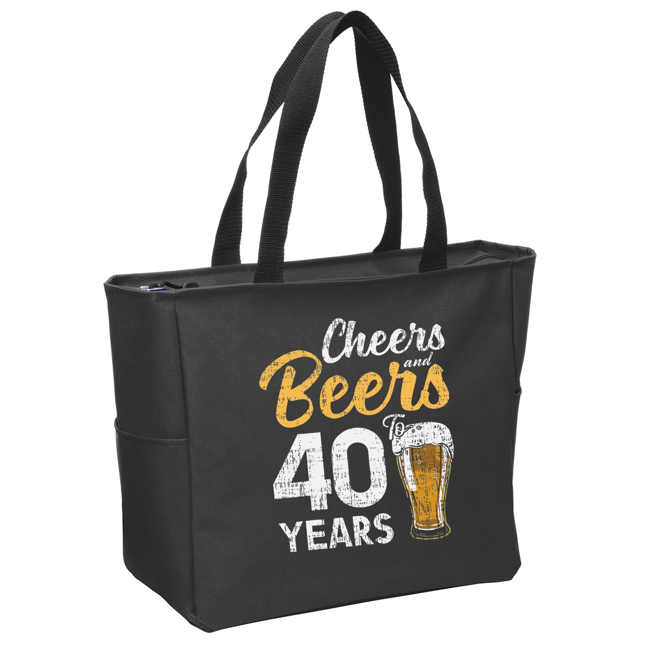 Cheers and Beers to 40 Years Birthday Beer Lover Party Zip Tote Bag