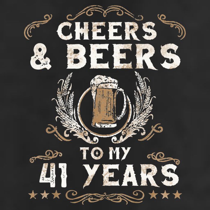 Cheers and Beers to 41 Years 41st Birthday Anniversary  7 Panel Mesh Trucker Snapback Hat