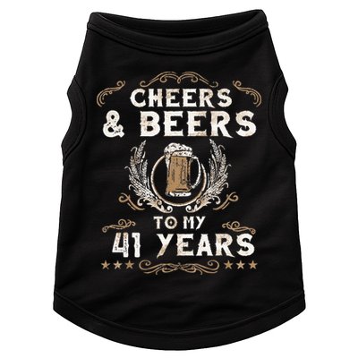 Cheers and Beers to 41 Years 41st Birthday Anniversary  Doggie Tank