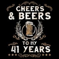 Cheers and Beers to 41 Years 41st Birthday Anniversary  Impact Tech Backpack
