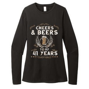 Cheers and Beers to 41 Years 41st Birthday Anniversary  Womens CVC Long Sleeve Shirt