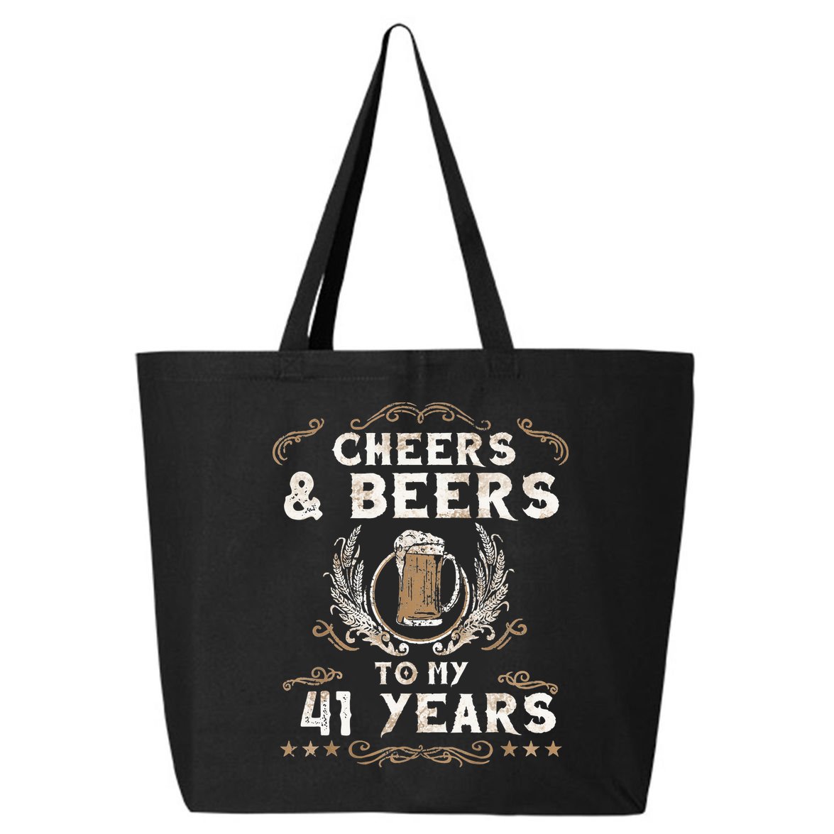 Cheers and Beers to 41 Years 41st Birthday Anniversary  25L Jumbo Tote