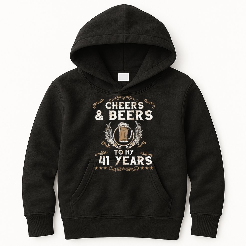 Cheers and Beers to 41 Years 41st Birthday Anniversary  Kids Hoodie