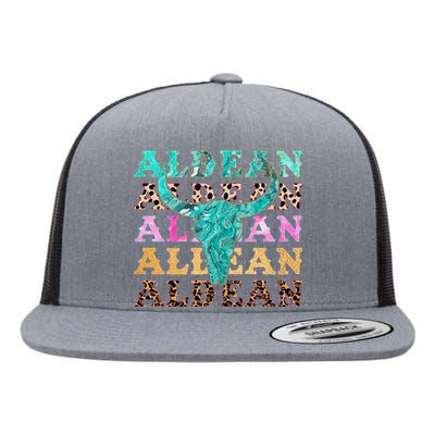 cowhide aldean bullhorn Flat Bill Trucker Hat