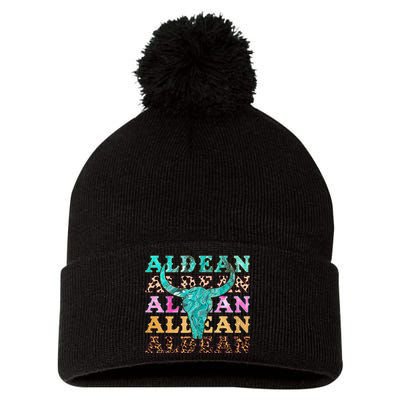 cowhide aldean bullhorn Pom Pom 12in Knit Beanie