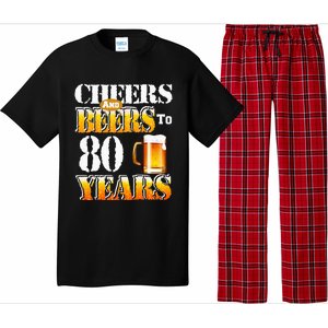 Cheers And Beers To 80 Years Funny 80th Birthday Beer Lover Pajama Set