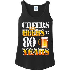 Cheers And Beers To 80 Years Funny 80th Birthday Beer Lover Ladies Essential Tank