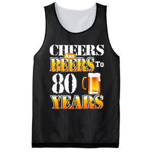 Cheers And Beers To 80 Years Funny 80th Birthday Beer Lover Mesh Reversible Basketball Jersey Tank