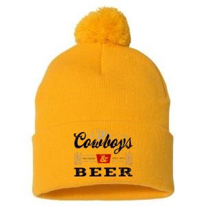 Cow And Beer Outfit For Women Rodeo Western Country Pom Pom 12in Knit Beanie