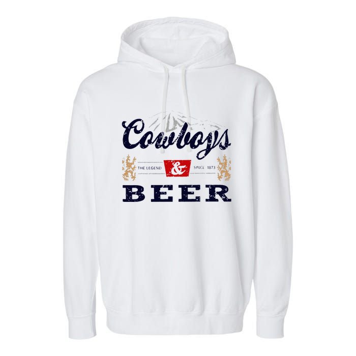 Cow And Beer Outfit For Women Rodeo Western Country Garment-Dyed Fleece Hoodie