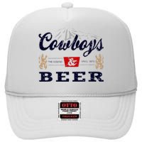 Cow And Beer Outfit For Women Rodeo Western Country High Crown Mesh Back Trucker Hat