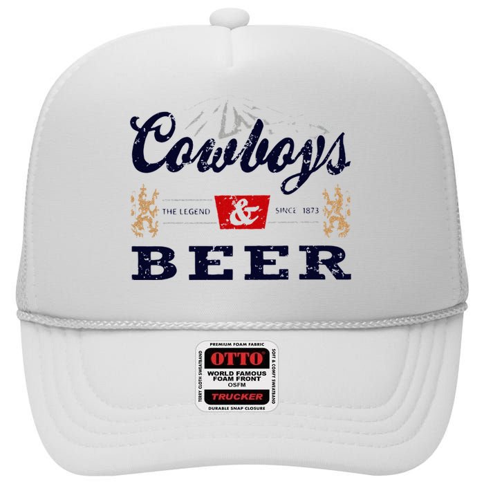 Cow And Beer Outfit For Women Rodeo Western Country High Crown Mesh Back Trucker Hat