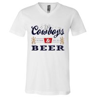 Cow And Beer Outfit For Women Rodeo Western Country V-Neck T-Shirt