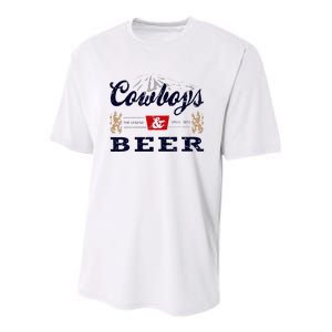 Cow And Beer Outfit For Women Rodeo Western Country Youth Performance Sprint T-Shirt