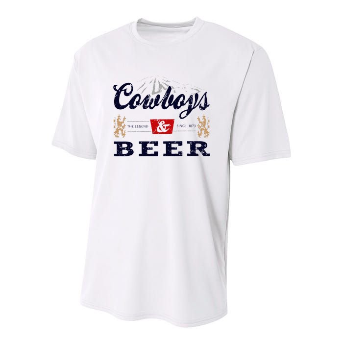 Cow And Beer Outfit For Women Rodeo Western Country Youth Performance Sprint T-Shirt