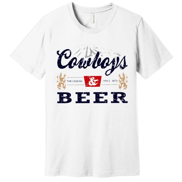 Cow And Beer Outfit For Women Rodeo Western Country Premium T-Shirt