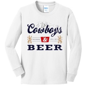 Cow And Beer Outfit For Women Rodeo Western Country Kids Long Sleeve Shirt