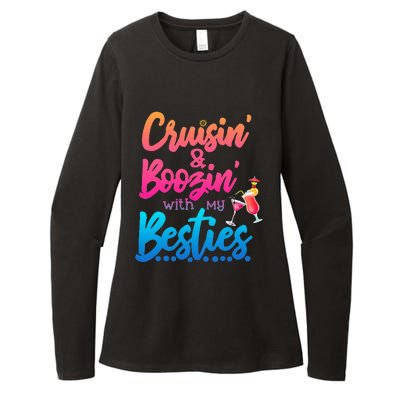 Cruising And Boozin' With My Besties Love Cruise Womens CVC Long Sleeve Shirt