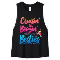 Cruising And Boozin' With My Besties Love Cruise Women's Racerback Cropped Tank