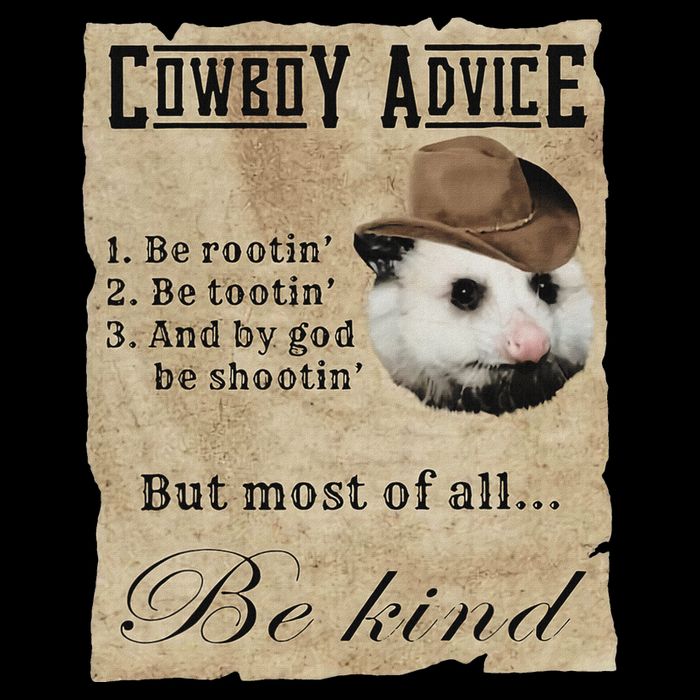 Cowboy Advice Be Rootin Be Tootin And By God Be Shootin Poster
