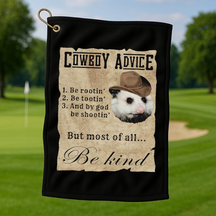 Cowboy Advice Be Rootin Be Tootin And By God Be Shootin Golf Towel