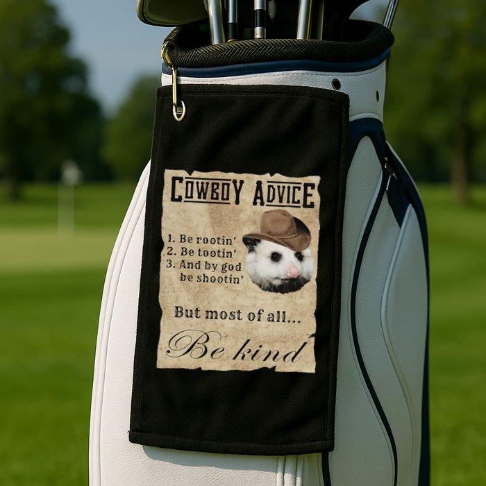 Cowboy Advice Be Rootin Be Tootin And By God Be Shootin Golf Towel