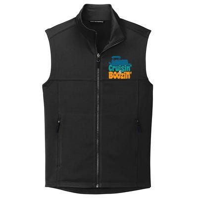 Cruisin' and Boozin' Party Pontoon Boat Booze Captain Collective Smooth Fleece Vest