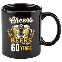 Cheers And Beers To My 60 Years 60th Birthday 11oz C Handle Ceramic Mug