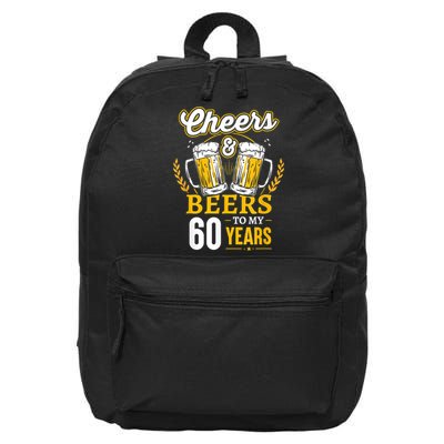 Cheers And Beers To My 60 Years 60th Birthday 16 in Basic Backpack