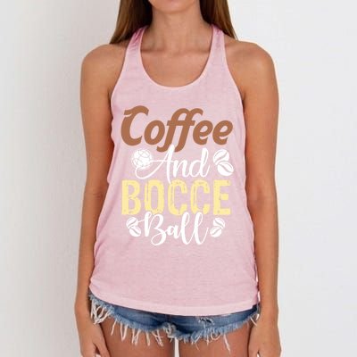 Coffee And Bocce Ball Bocce Ball Funny Gift Women's Knotted Racerback Tank