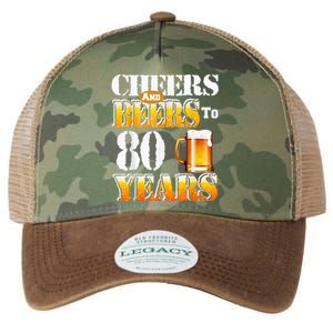 Cheers And Beers To 80 Years Funny 80th Birthday Beer Lover Legacy Tie Dye Trucker Hat