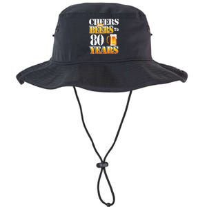 Cheers And Beers To 80 Years Funny 80th Birthday Beer Lover Legacy Cool Fit Booney Bucket Hat