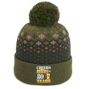 Cheers And Beers To 80 Years Funny 80th Birthday Beer Lover The Baniff Cuffed Pom Beanie