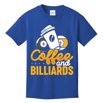 Coffee And Billiards 8 Ball Playing Pool Billards Gift Kids T-Shirt