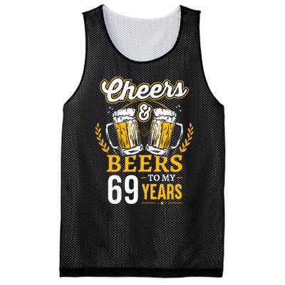 Cheers And Beers To My 69 Years Old 69th Birthday Mesh Reversible Basketball Jersey Tank