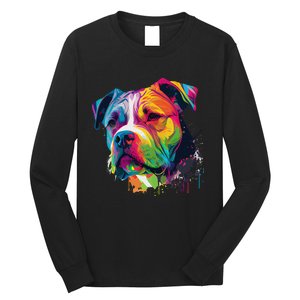 Colorful American Bulldog American Bully Long Sleeve Shirt