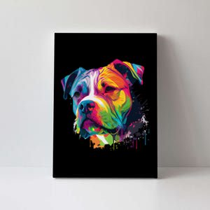 Colorful American Bulldog American Bully Canvas