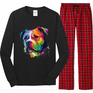 Colorful American Bulldog American Bully Long Sleeve Pajama Set