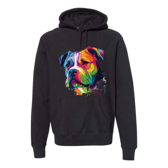 Colorful American Bulldog American Bully Premium Hoodie