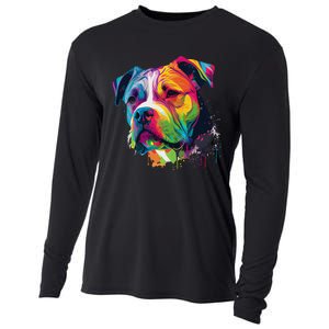 Colorful American Bulldog American Bully Cooling Performance Long Sleeve Crew