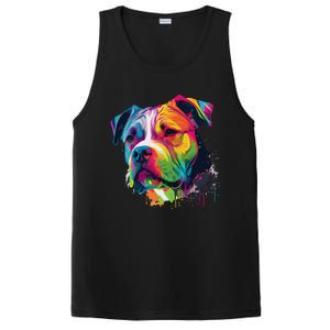 Colorful American Bulldog American Bully PosiCharge Competitor Tank