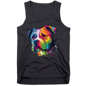 Colorful American Bulldog American Bully Tank Top