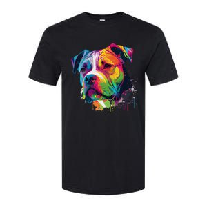 Colorful American Bulldog American Bully Softstyle CVC T-Shirt