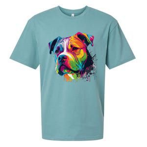 Colorful American Bulldog American Bully Sueded Cloud Jersey T-Shirt